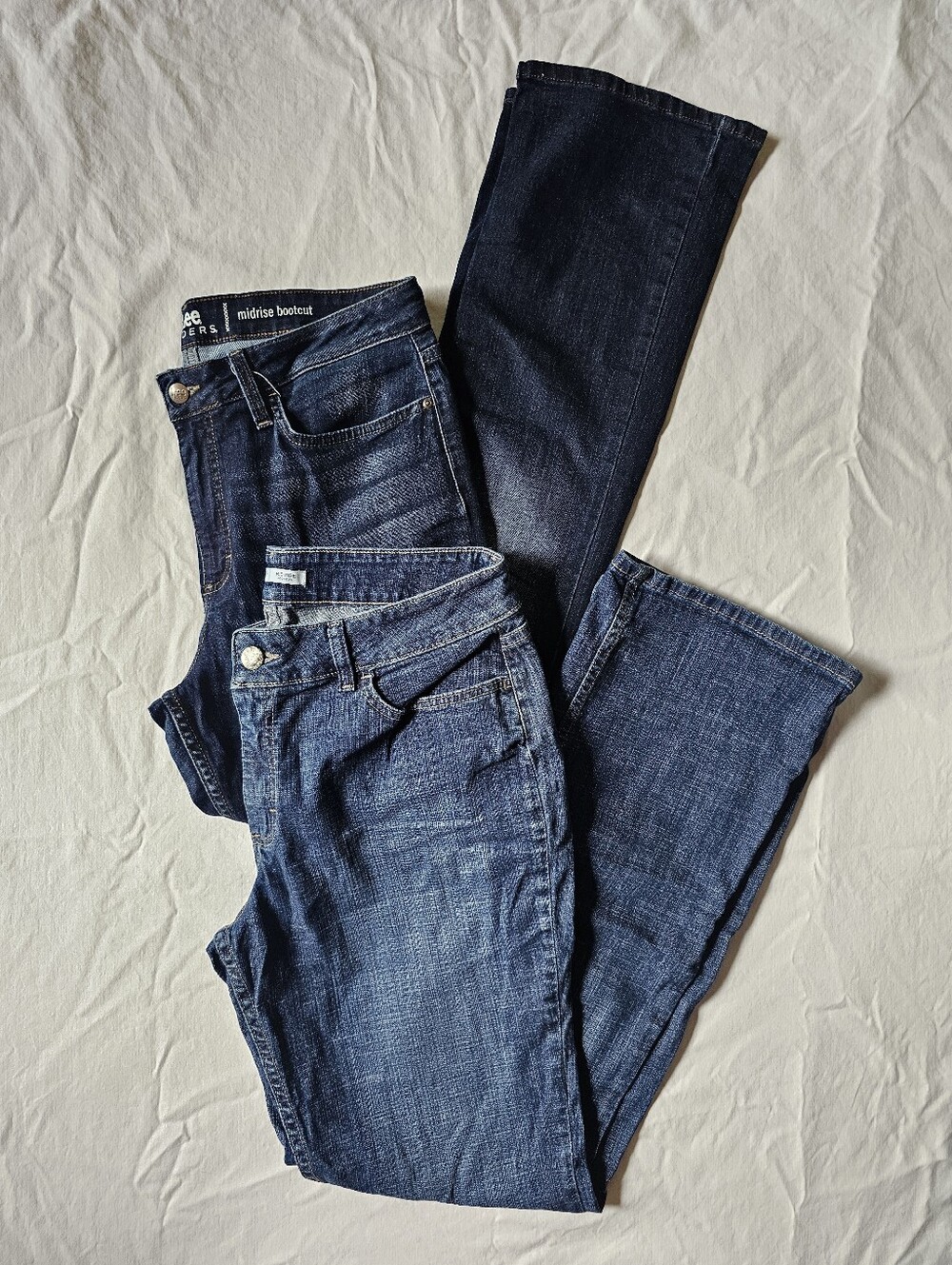 Bundle Of 2 Lee Riders Mid Rise Bootcut Dark Wash Western Jeans Size 14L